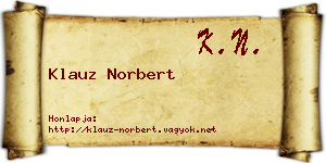 Klauz Norbert névjegykártya