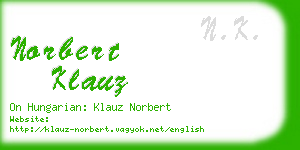 norbert klauz business card